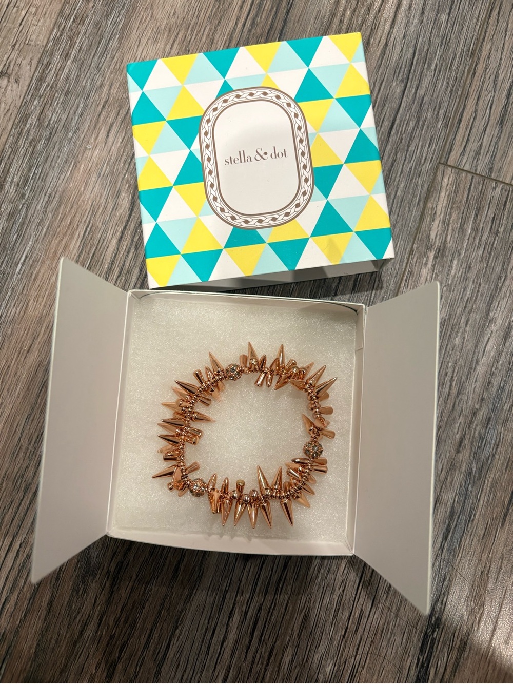 Stella & Dot Rose Gold Spike Stretch Bracelet